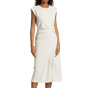 NWT Tanya Taylor Cody Crepe Sleeveless Midi-Dress in Cream, Size 4